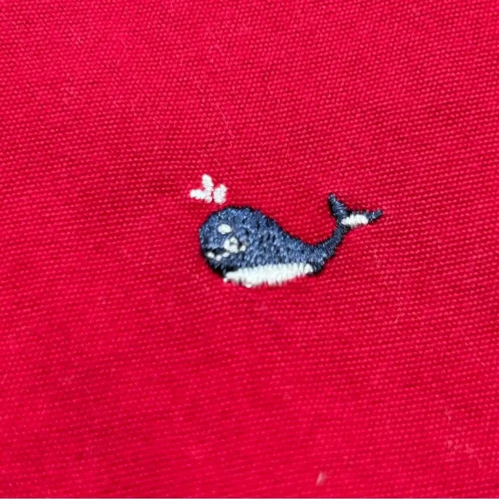 Vintage Gymboree Whale Watching  Embroidered Red Jumper Dress 2003 Sz 3T